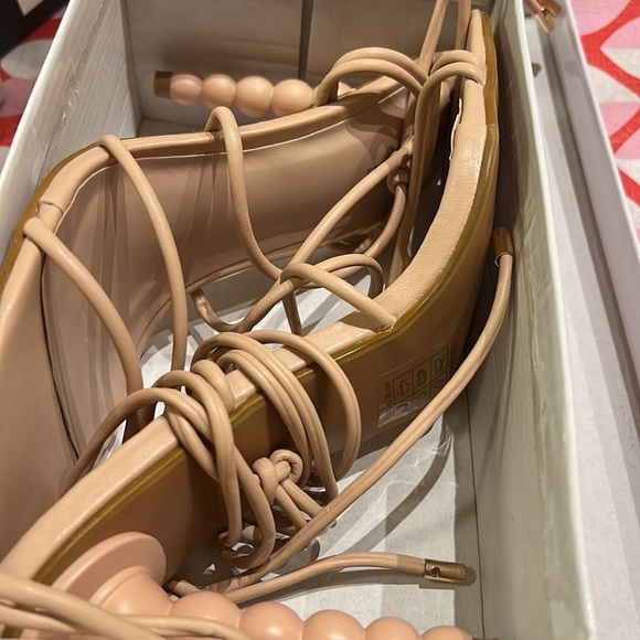 Faux Leather Strappy Cone Heels - Picture 4 of 6